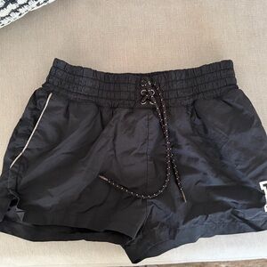 PINK Victoria's Secret Black Lace-Up Athletic Shorts
